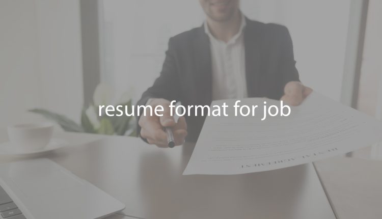resume format for job