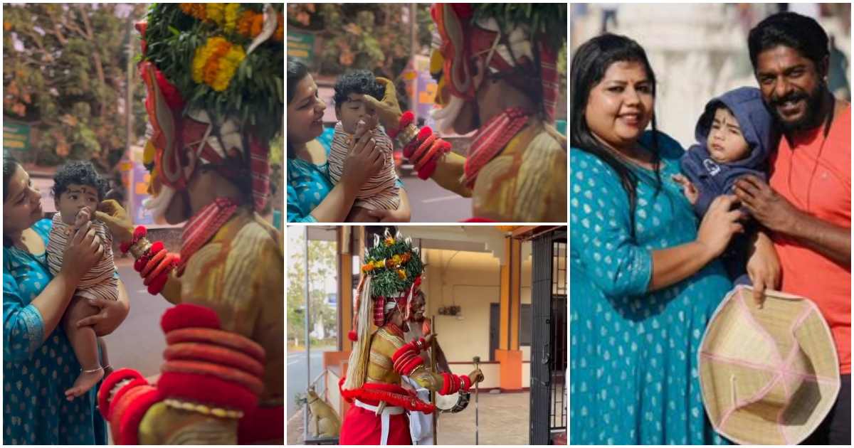 Actress Sneha Sreekumar And Son At Parassinikadavu Sri Muthappan Temple Viral News